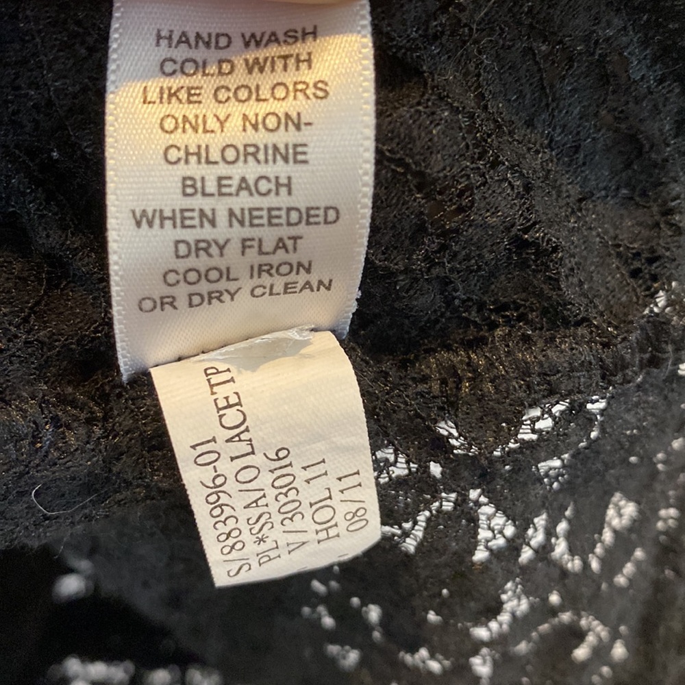 Banana Republic stretch floral lace short sleeve top black size XS - Picture 10 of 12